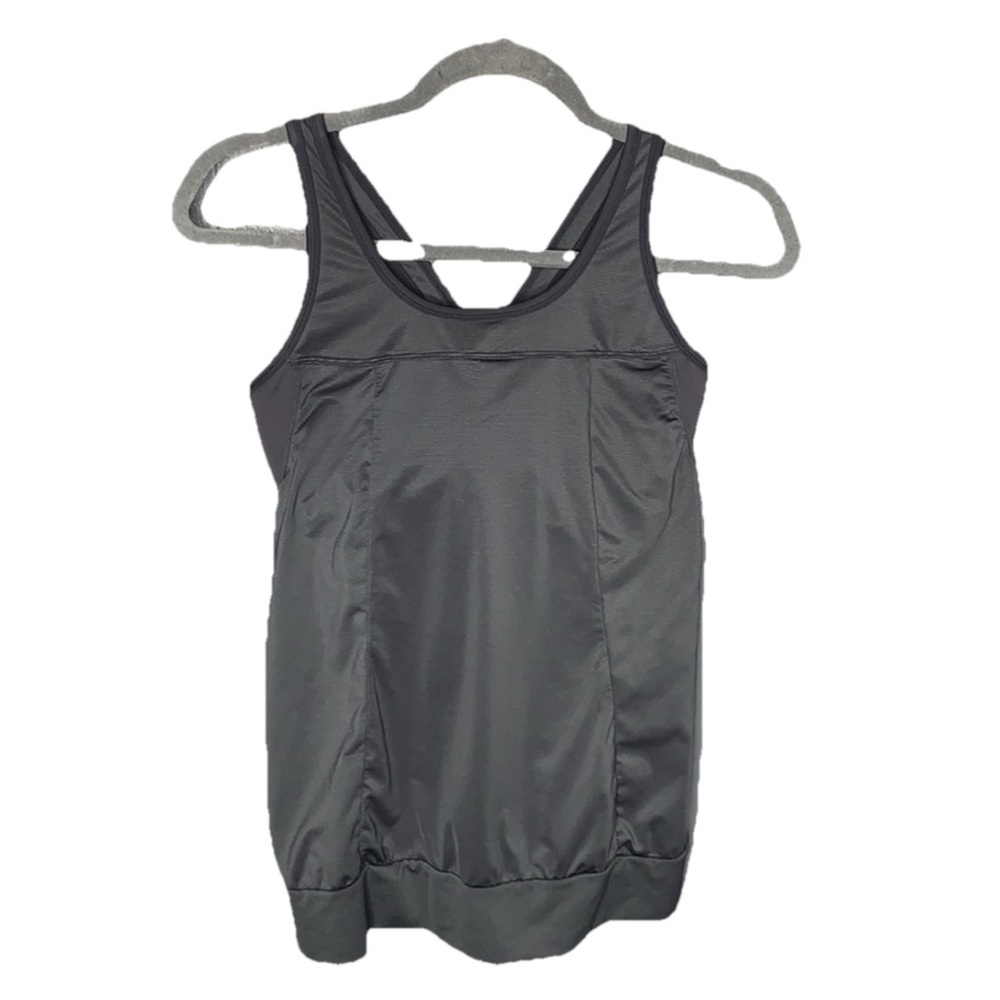 PrAna Charcoal Built In Bra‎ Athletic Work Out Tank Top Pullover Size M